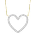 LADIES NECKLACE 1/10 CT ROUND/BAGUETTE DIAMOND 10K YELLOW GOLD