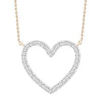 Thumbnail for LADIES NECKLACE 1/10 CT ROUND/BAGUETTE DIAMOND 10K ROSE GOLD
