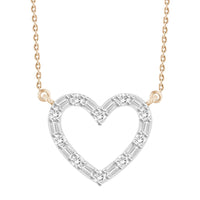 Thumbnail for LADIES NECKLACE 1/3 CT ROUND/BAGUETTE DIAMOND 10K ROSE GOLD