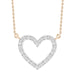 LADIES NECKLACE 1/3 CT ROUND/BAGUETTE DIAMOND 10K ROSE GOLD