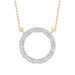 LADIES NECKLACE 1/10 CT ROUND/BAGUETTE DIAMOND 10K ROSE GOLD