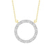 LADIES NECKLACE 1/5 CT ROUND/BAGUETTE DIAMOND 10K YELLOW GOLD