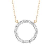 Thumbnail for LADIES NECKLACE 1/5 CT ROUND/BAGUETTE DIAMOND 10K ROSE GOLD