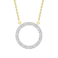 Thumbnail for LADIES NECKLACE 1/3 CT ROUND/BAGUETTE DIAMOND 10K YELLOW GOLD