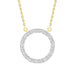 LADIES NECKLACE 1/3 CT ROUND/BAGUETTE DIAMOND 10K YELLOW GOLD