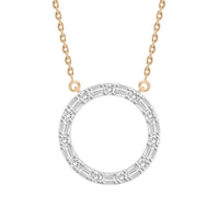Thumbnail for LADIES NECKLACE 1/3 CT ROUND/BAGUETTE DIAMOND 10K ROSE GOLD