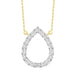 LADIES NECKLACE 1/10 CT ROUND/BAGUETTE DIAMOND 10K YELLOW GOLD