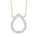 LADIES NECKLACE 1/10 CT ROUND/BAGUETTE DIAMOND 10K ROSE GOLD