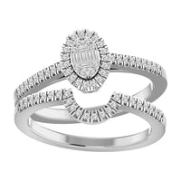 Thumbnail for LADIES BRIDAL RING SET 1/3 CT ROUND/BAGUETTE DIAMOND 10K WHITE GOLD