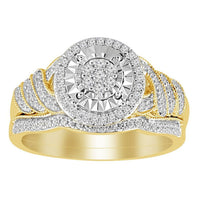 Thumbnail for LADIES BRIDAL RING SET 1/3 CT ROUND DIAMOND 10K YELLOW GOLD