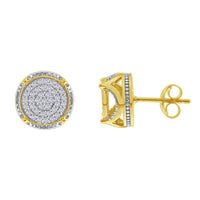 Thumbnail for MEN'S EARRINGS  1/3 CT ROUND DIAMOND 10K YELLOW GOLD
