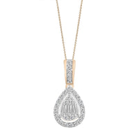 Thumbnail for LADIES PENDANT 1/4 CT ROUND/BAGUETTE DIAMOND 10K ROSE GOLD