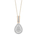 LADIES PENDANT 1/4 CT ROUND/BAGUETTE DIAMOND 10K ROSE GOLD