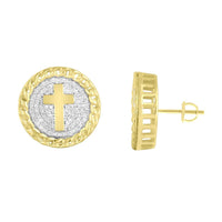 Thumbnail for UNISEX EARRINGS 1/4 CT ROUND DIAMOND 10K YELLOW GOLD