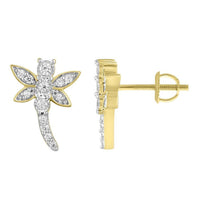 Thumbnail for UNISEX EARRINGS 1/5 CT ROUND DIAMOND 10K YELLOW GOLD