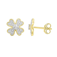 Thumbnail for UNISEX EARRINGS 1/5 CT ROUND DIAMOND 10K YELLOW GOLD
