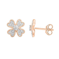 Thumbnail for UNISEX EARRINGS 1/5 CT ROUND DIAMOND 10K ROSE GOLD