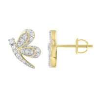 Thumbnail for UNISEX EARRINGS 1/5 CT ROUND DIAMOND 10K YELLOW GOLD