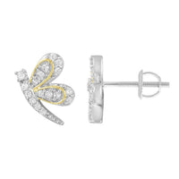 Thumbnail for UNISEX EARRINGS 1/5 CT ROUND DIAMOND 10K YELLOW/WHITE GOLD
