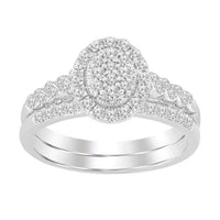 Thumbnail for LADIES BRIDAL RING SET 1/2 CT ROUND DIAMOND 10K WHITE GOLD