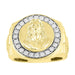 MEN'S RING 1/2 CT ROUND DIAMOND 14K YELLOW GOLD