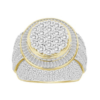 Thumbnail for MEN'S RING 5 CT ROUND/BAGUETTE DIAMOND 10K YELLOW GOLD