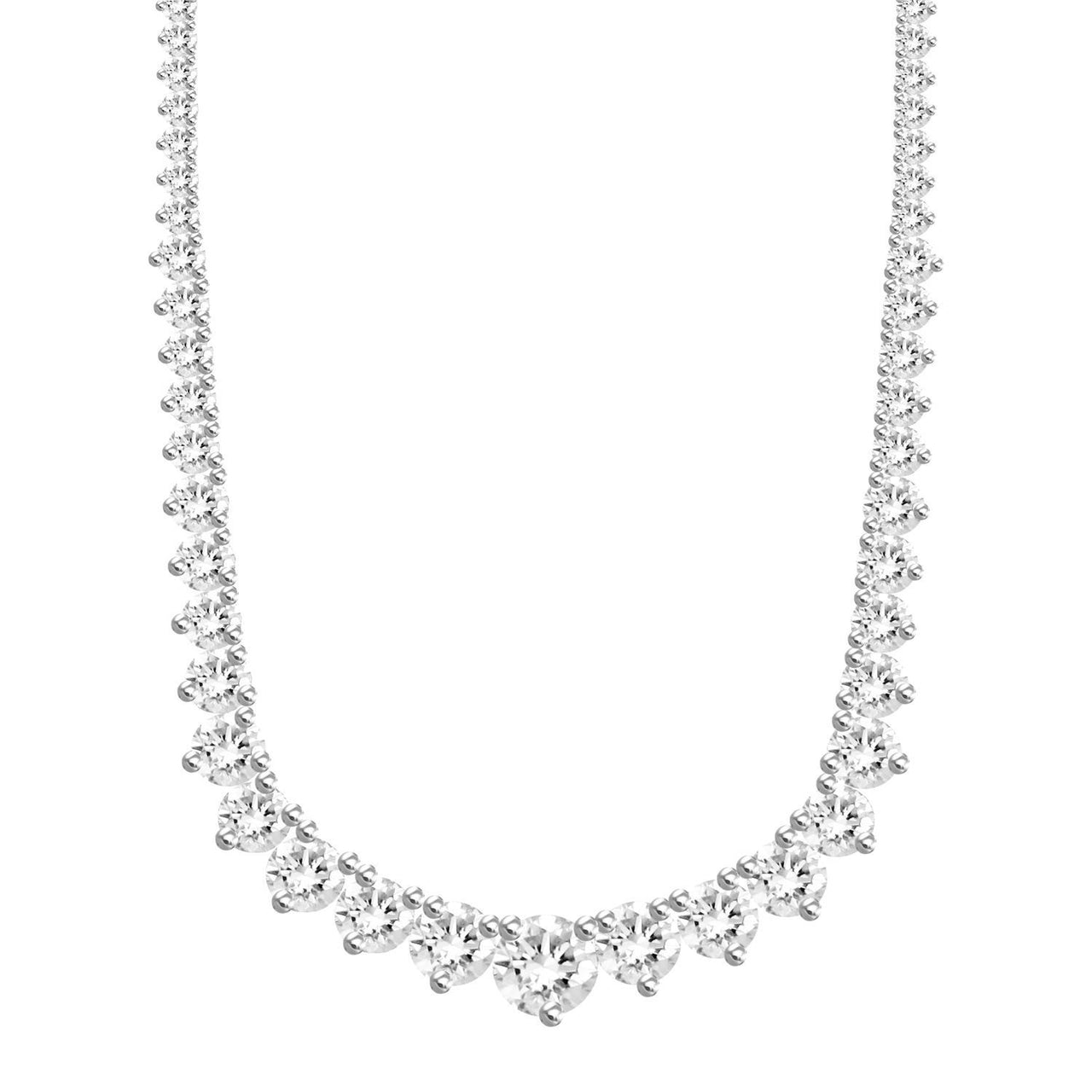 LADIES DIAMOND NECKLACE 5 CT ROUND DIAMOND 14K WHITE GOLD