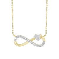 Thumbnail for LADIES DIAMOND NECKLACE 1/6 CT ROUND/BAGUETTE DIAMOND 10K YELLOW GOLD