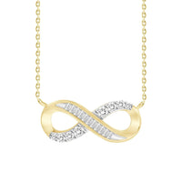 Thumbnail for LADIES DIAMOND NECKLACE 1/4 CT ROUND/BAGUETTE DIAMOND 10K YELLOW GOLD