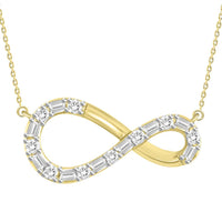 Thumbnail for LADIES DIAMOND NECKLACE 1/3 CT ROUND/BAGUETTE DIAMOND 10K YELLOW GOLD