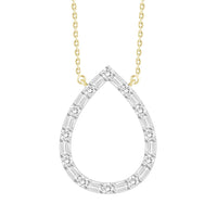 Thumbnail for LADIES DIAMOND NECKLACE 1/3 CT ROUND/BAGUETTE DIAMOND 10K YELLOW GOLD