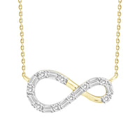 Thumbnail for LADIES DIAMOND NECKLACE 1/10 CT ROUND/BAGUETTE DIAMOND 10K YELLOW GOLD