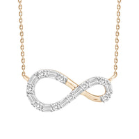 Thumbnail for LADIES DIAMOND NECKLACE 1/10 CT ROUND/BAGUETTE DIAMOND 10K YELLOW GOLD