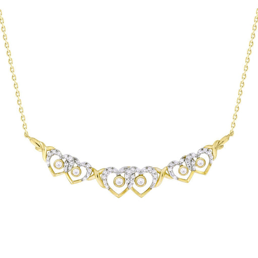 LADIES DIAMOND NECKLACE 1/5 CT ROUND DIAMOND 10K YELLOW GOLD