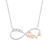 Thumbnail for LADIES DIAMOND NECKLACE 1/20 CT ROUND DIAMOND 10K WHITE/ROSE GOLD
