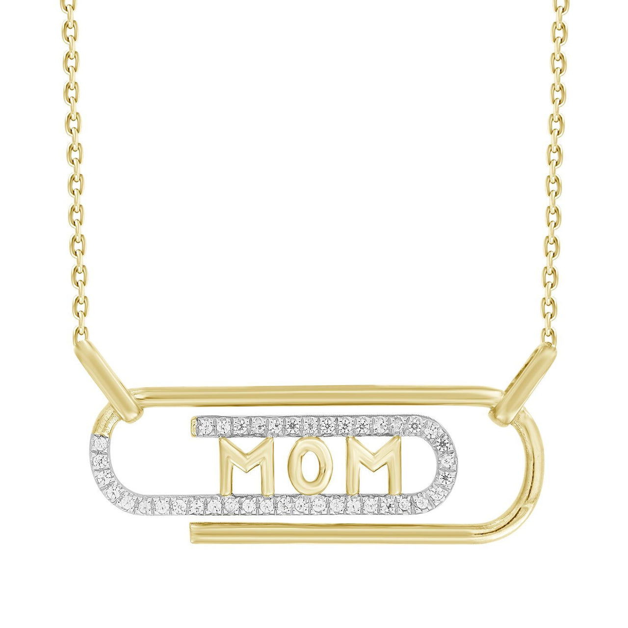 LADIES DIAMOND NECKLACE 1/5 CT ROUND DIAMOND 10K YELLOW GOLD