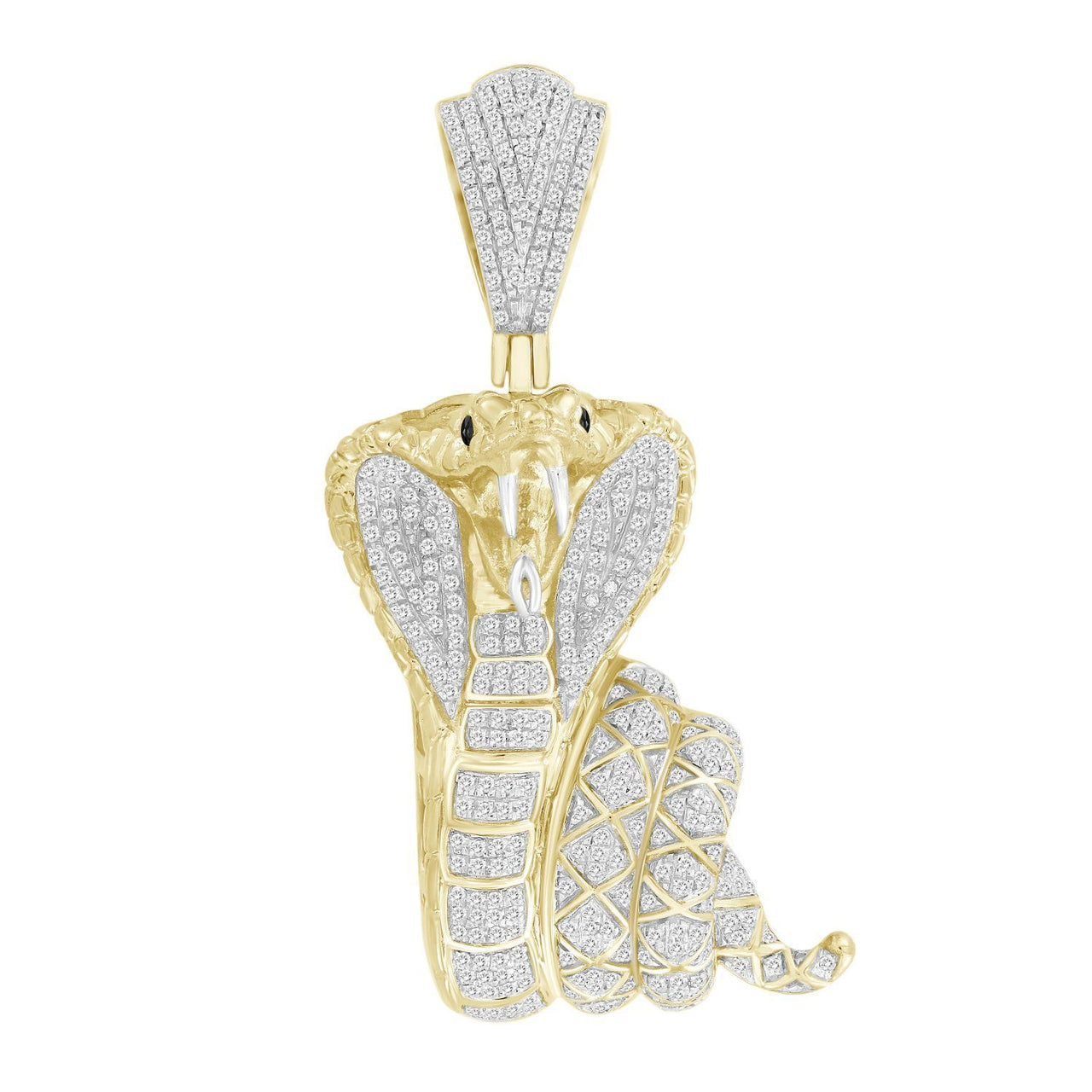 MEN'S CHARM 1 CT ROUND DIAMOND 10K YELLOW GOLD