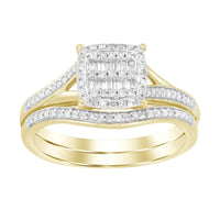 Thumbnail for LADIES BRIDAL RING SET 1/4 CT ROUND/BAGUETTE DIAMOND 10K YELLOW GOLD