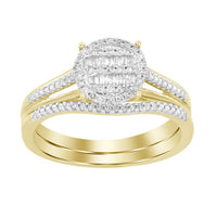 Thumbnail for LADIES BRIDAL RING SET 1/4 CT ROUND/BAGUETTE DIAMOND 10K YELLOW GOLD