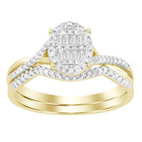 Thumbnail for LADIES BRIDAL RING SET 1/4 CT ROUND/BAGUETTE DIAMOND 10K YELLOW GOLD