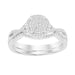 LADIES BRIDAL RING SET 1/4 CT ROUND DIAMOND SILVER