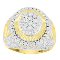 Thumbnail for MEN'S RING 1 CT ROUND DIAMOND 10K YELLOW GOLD
