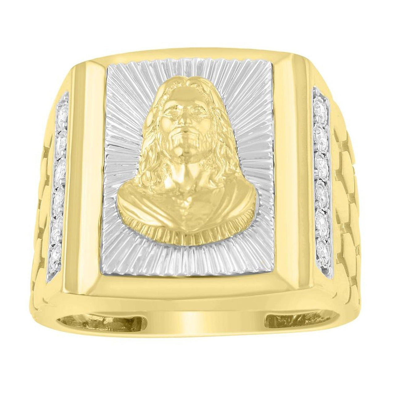 MEN'S RING 1/4 CT ROUND DIAMOND 10K YELLOW GOLD