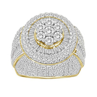 Thumbnail for MEN'S RING 5 CT ROUND/BAGUETTE DIAMOND 10K YELLOW GOLD