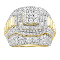 Thumbnail for MEN'S RING 5 CT ROUND DIAMOND 10K YELLOW GOLD