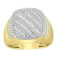 Thumbnail for MEN'S RING 1 CT ROUND/BAGUETTE DIAMOND 14K YELLOW GOLD