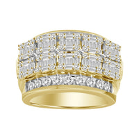 Thumbnail for MEN'S RING 2 CT ROUND/BAGUETTE DIAMOND 10K YELLOW GOLD