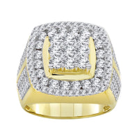 Thumbnail for MEN'S RING 3 CT ROUND DIAMOND 10K YELLOW GOLD