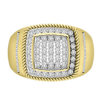 Thumbnail for MEN'S RING 1 CT ROUND DIAMOND 10K YELLOW GOLD