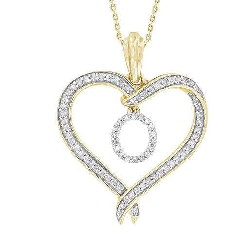 LADIES PENDANT 1/4 CT ROUND DIAMOND 10K YELLOW GOLD